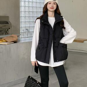 2024年新款羽绒服女短款马甲坎肩背心外穿立领白鸭绒时尚羽绒马甲