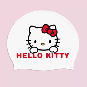 KT猫硅胶防水护耳长发泳帽