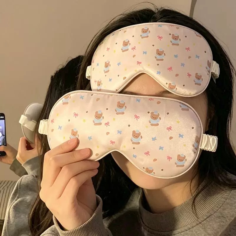 眼罩遮光睡眠专用女士学生午睡觉高颜值可爱青少年真丝眼罩0压感