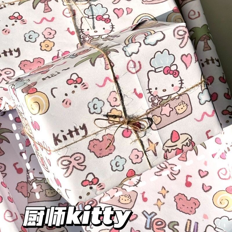 原创ins风凯蒂猫可裁剪包装纸
