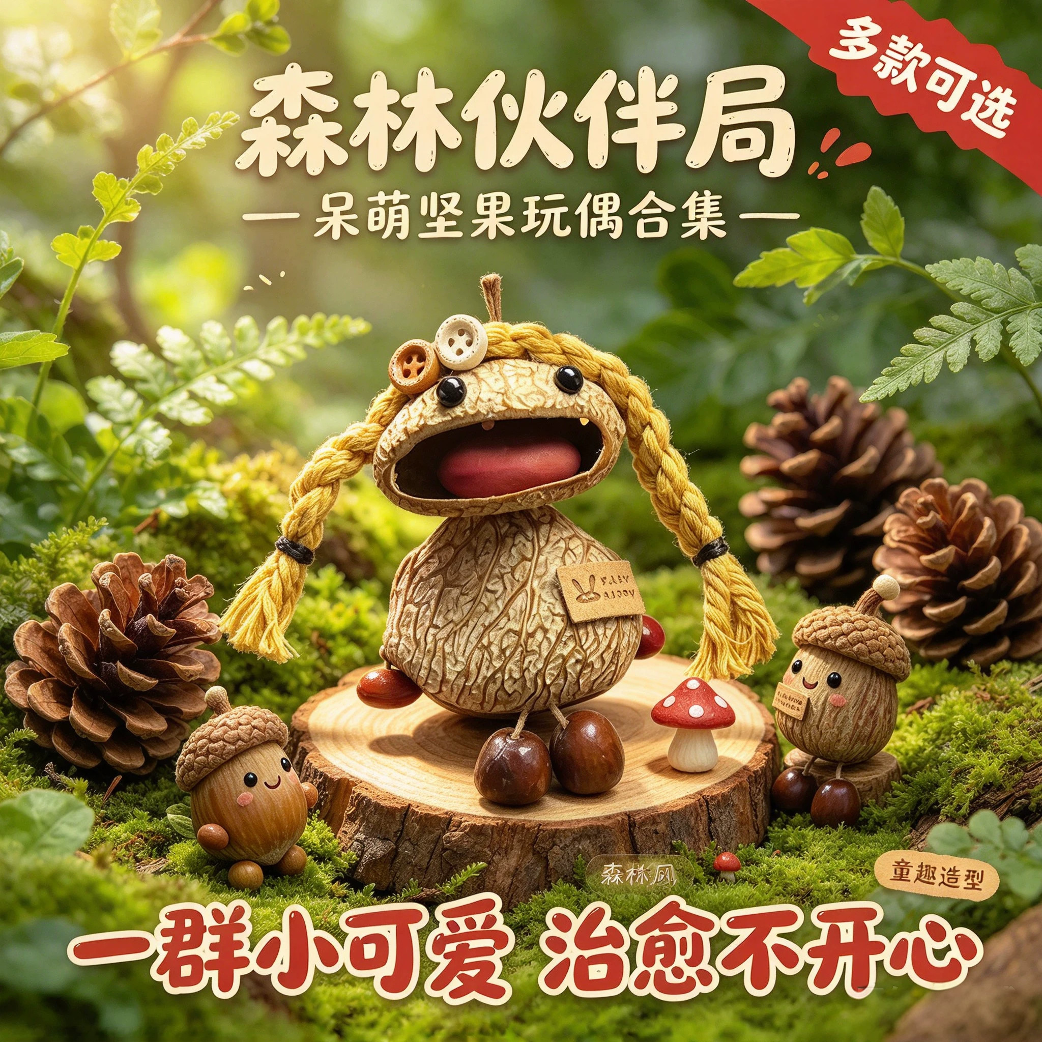 丑萌果壳风铃植物种子静心挂饰
