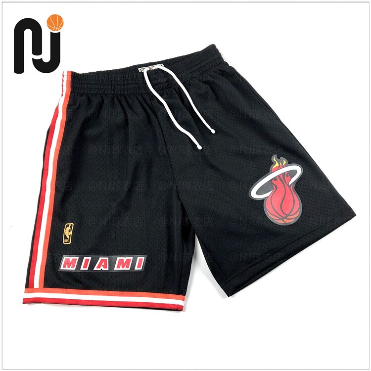 mitchell&ness mn 迈阿密热火队 9697赛季金标 客场 球迷版sw球裤