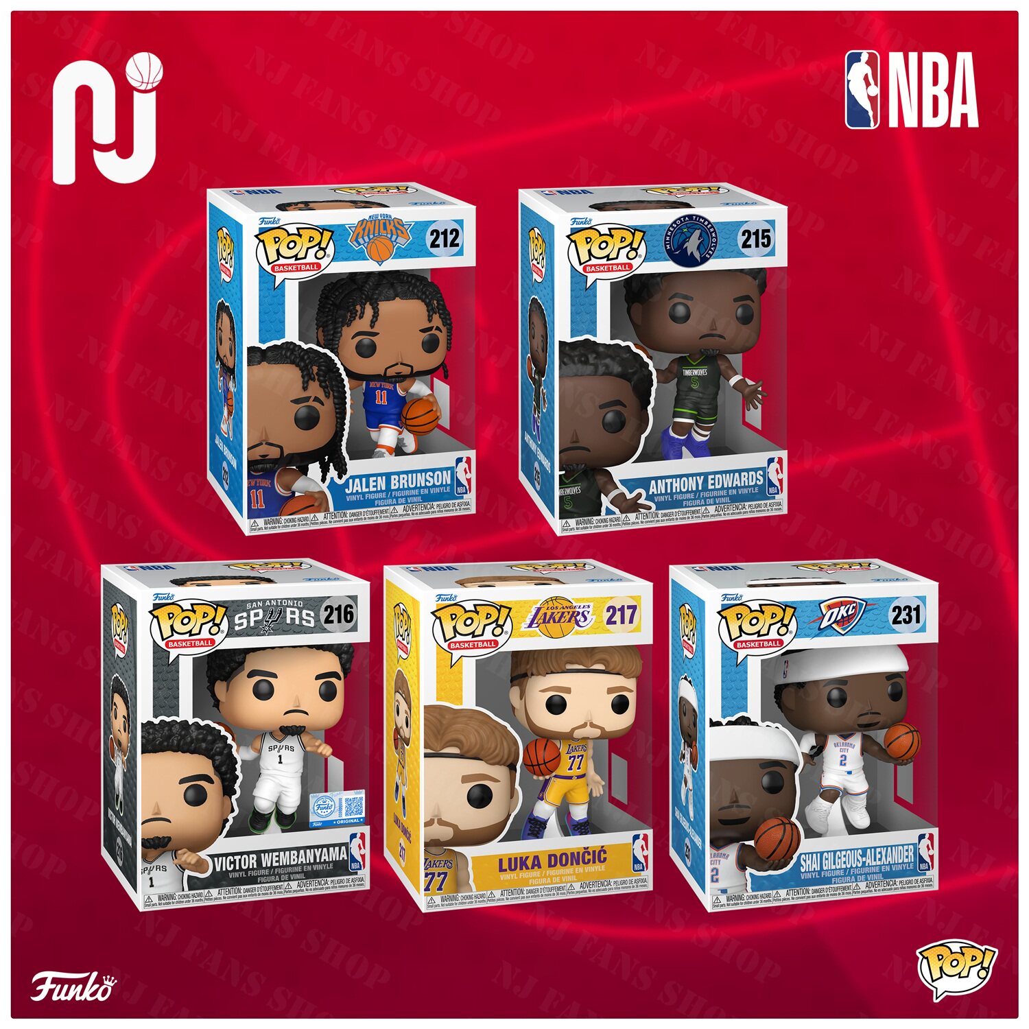 Funko Pop! 东契奇 布伦森 爱德华兹 亚历山大 NBA周边 公仔手办