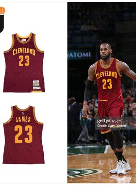 Mitchell&Ness MN 詹姆斯 2015/16赛季骑士队客场 球员版 AU球衣
