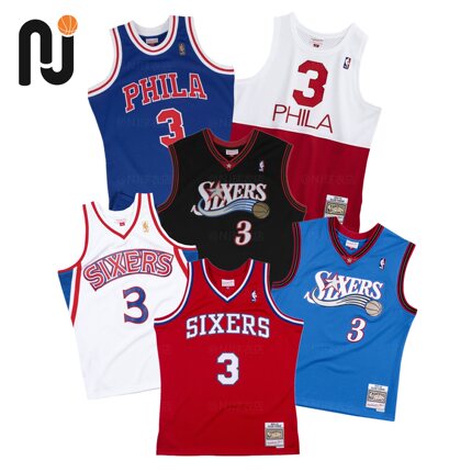 Mitchell&Ness MN 艾弗森 费城76人 新秀/流星/复古 球迷版SW球衣