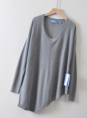 58美刀~米国单simp* ve*女装~亚麻不规则针织衫 长袖防晒衣空调衫