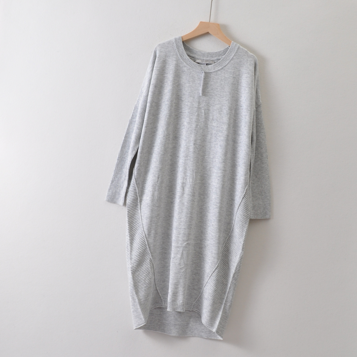 外贸英国单aso*女装~6羊毛针织连衣裙 宽松版不规则中长款毛衣秋