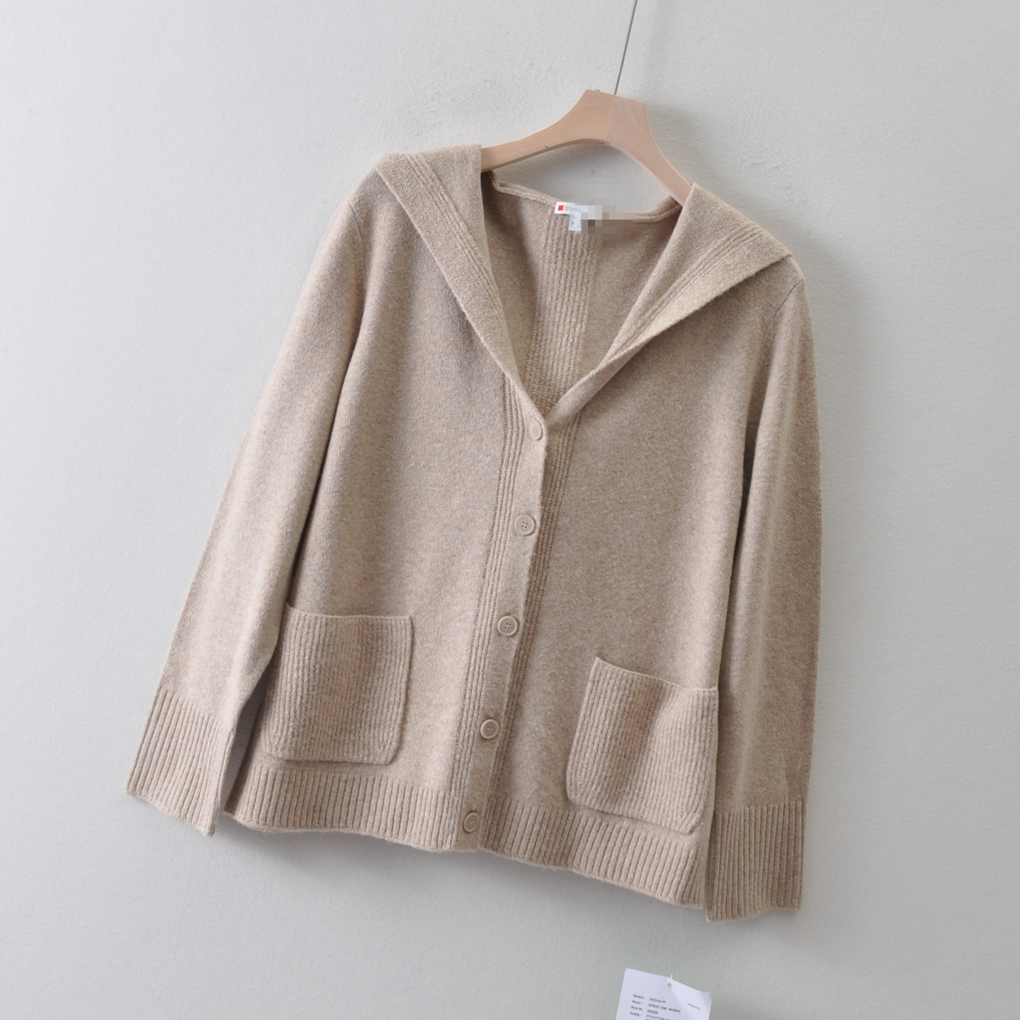 外贸德国单STRE* ON*女装~连帽长袖针织开衫 宽松版休闲毛衣外搭