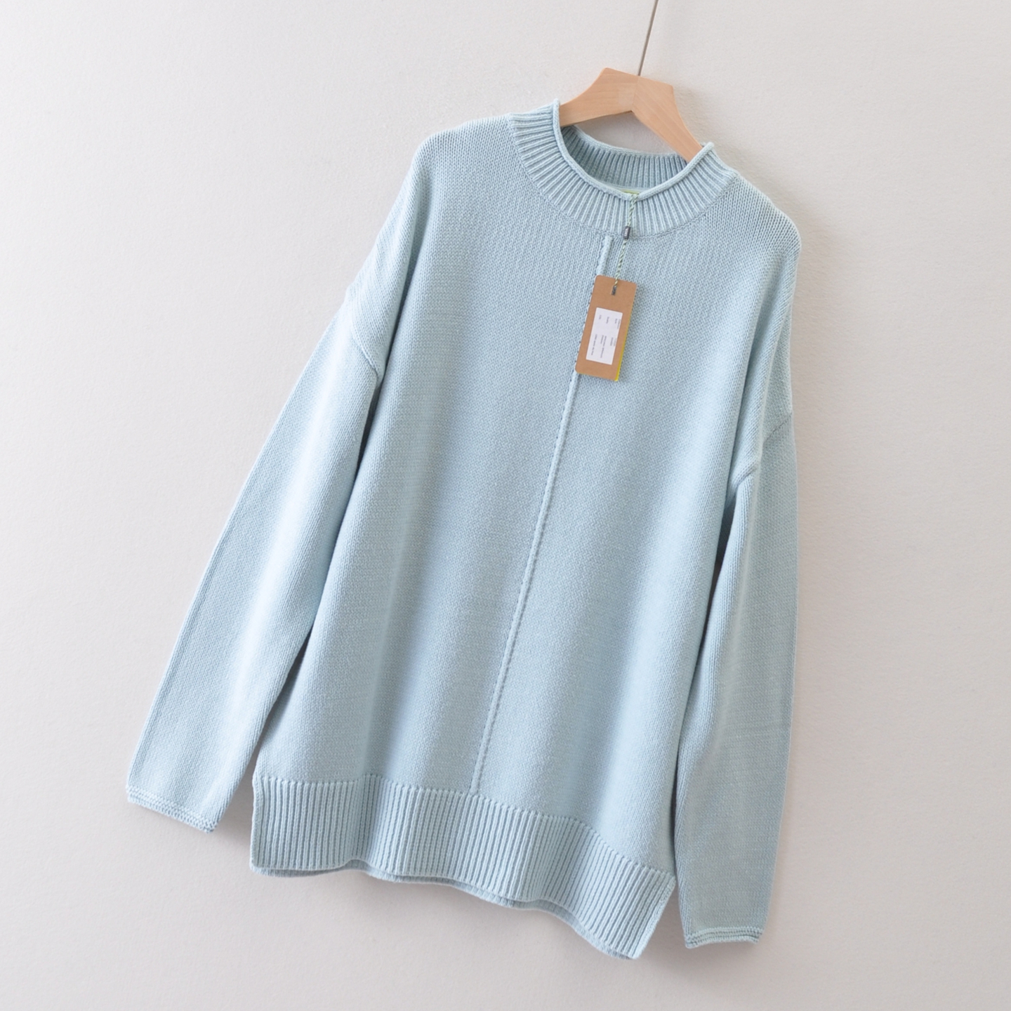 外贸德国单CEC*L莼元~半高领套头厚款毛衣秋冬季 宽松女装针织衫