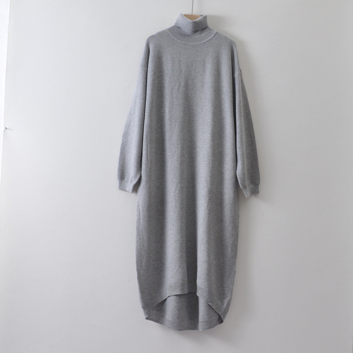 外贸英国单aso*女装~高领针织连衣裙秋冬季 宽松版不规则毛衣长裙