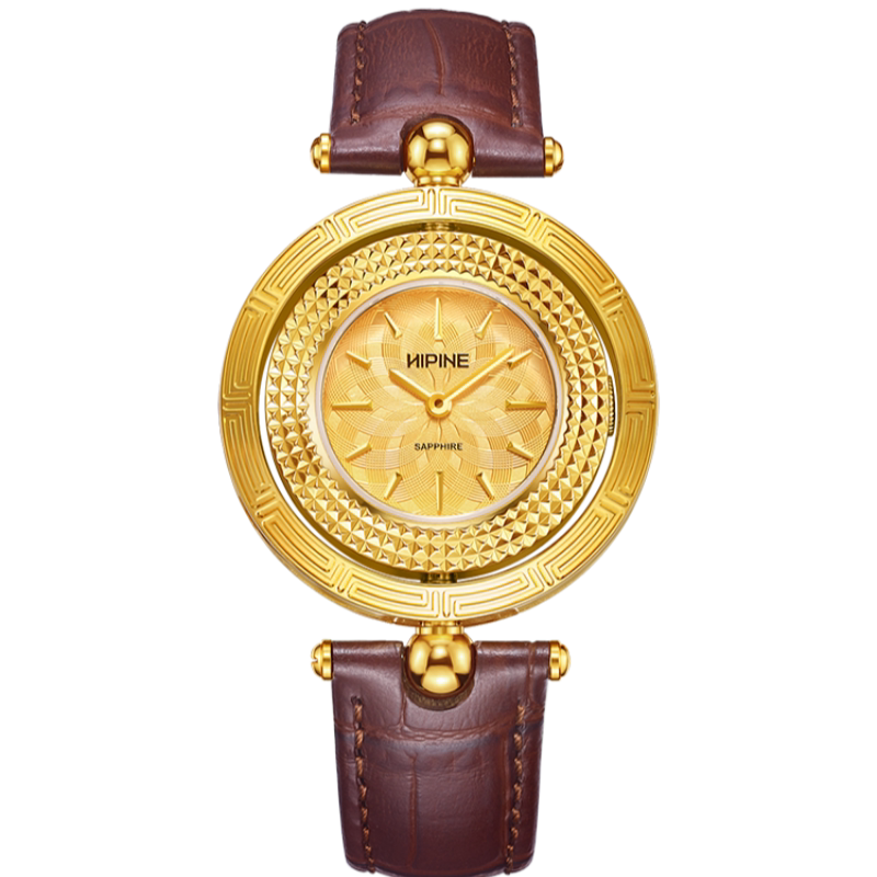 hipine/西普尼金表999纯金女表时来运转黄金手表瑞士石英腕表