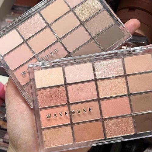 wakemake眼影盘16色珠光哑光粉色