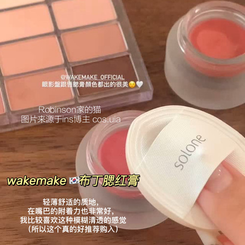 wakemake唇泥布丁唇颊腮红膏