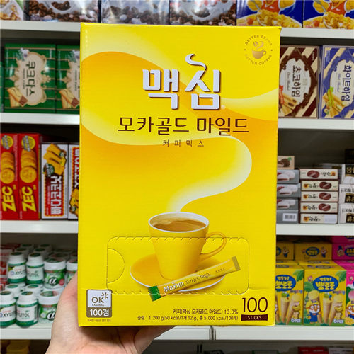 韩国maxim麦馨摩卡黄三合一咖啡