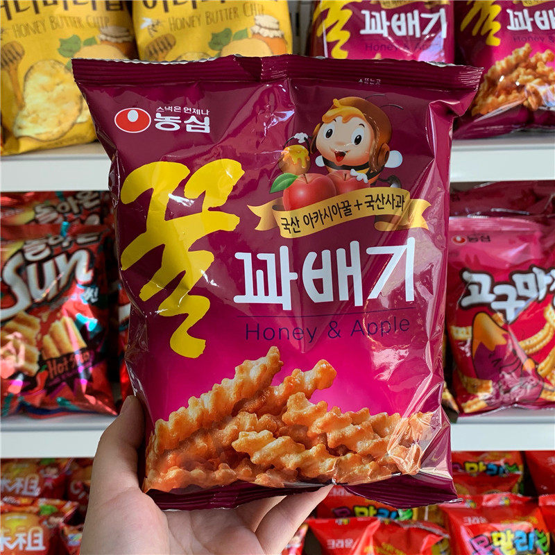 BTS防弹少年韩国进口农心蜂蜜麻花脆条90G甜口 扭扭脆儿童零食