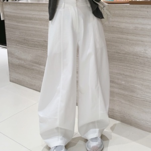 之月春新高腰垂感显瘦弯刀裤女
