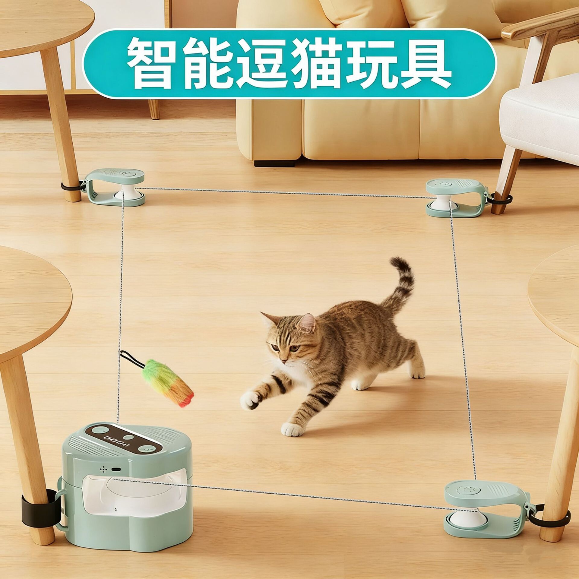 新品猫咪猫星人玩具自嗨解闷猫猫智能循环遥控模拟声音互动逗猫