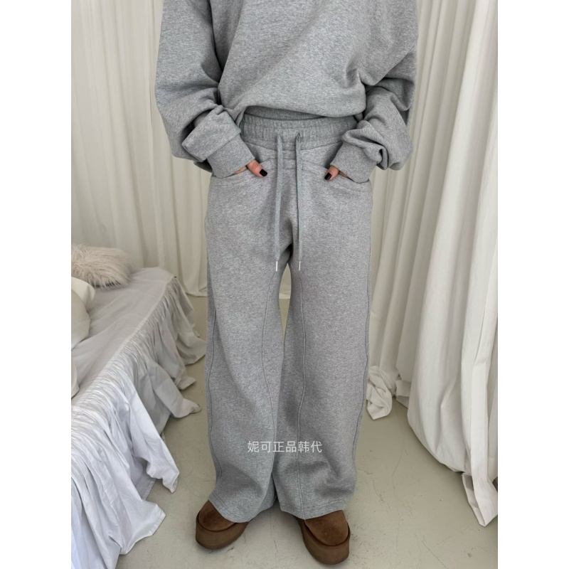 妮可家包邮韩国东大门正品代购秋冬新款百搭设计感插袋加绒休闲裤
