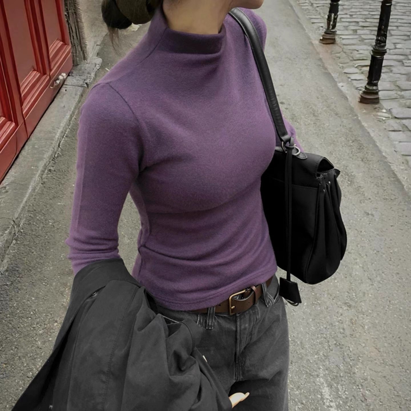 妮可家包邮韩国东大门正品代购秋冬新款保暖百搭半高领针织T恤