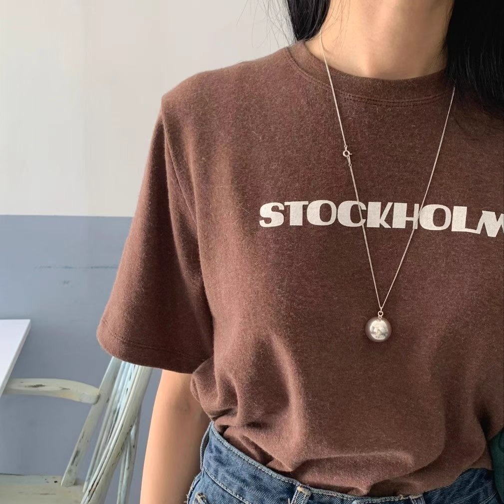 妮可家包邮韩国东大门正品代购秋季新款休闲百搭磨毛短袖T恤厚款