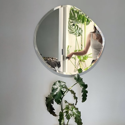 不规则壁挂装饰镜子白墙面异形镜ins家居镜不规则湖泊镜浴室镜