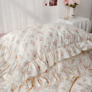 蜗牛塔｜花园小憩｜田园小碎花印花荷叶边纯棉床品三/四件套