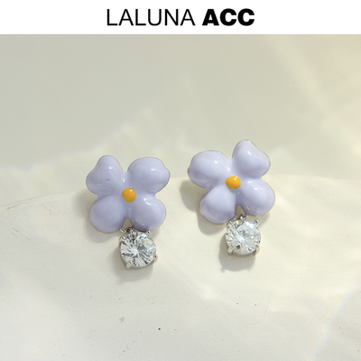 夏日多巴胺森系香芋紫珐琅滴釉桃花耳环小众优雅气质甜美浪漫耳钉