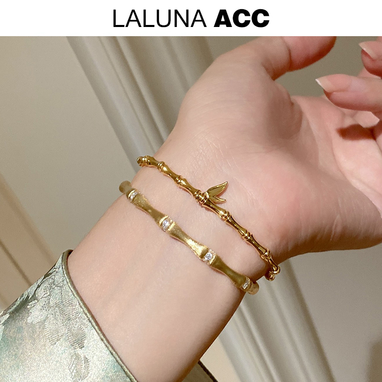 新中式古法传承竹节节节高升弹力手链开口手环轻奢小众高级感手镯