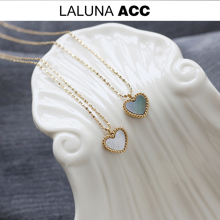 不褪色~洗澡不用取母贝爱心项链