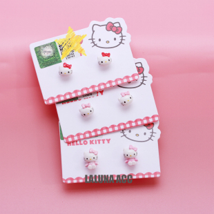 LALUNA正版授权三丽鸥hello kitty耳钉卡通耳夹耳环耳饰新年礼物