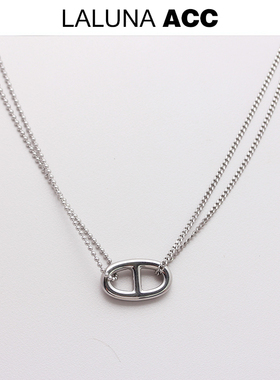 不褪色复古猪鼻子双层项链时尚个性嘻哈网红锁骨链简约轻奢百搭