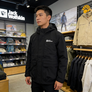 JackWolfskin狼爪男子户外防水600蓬羽绒内胆冲锋衣三合一5121332
