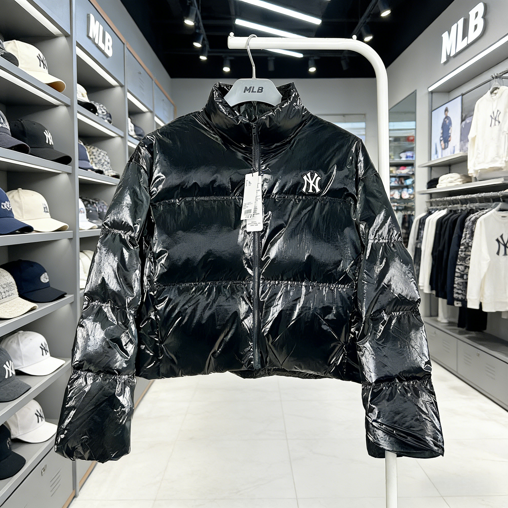 MLB专柜正品短款立领羽绒服女