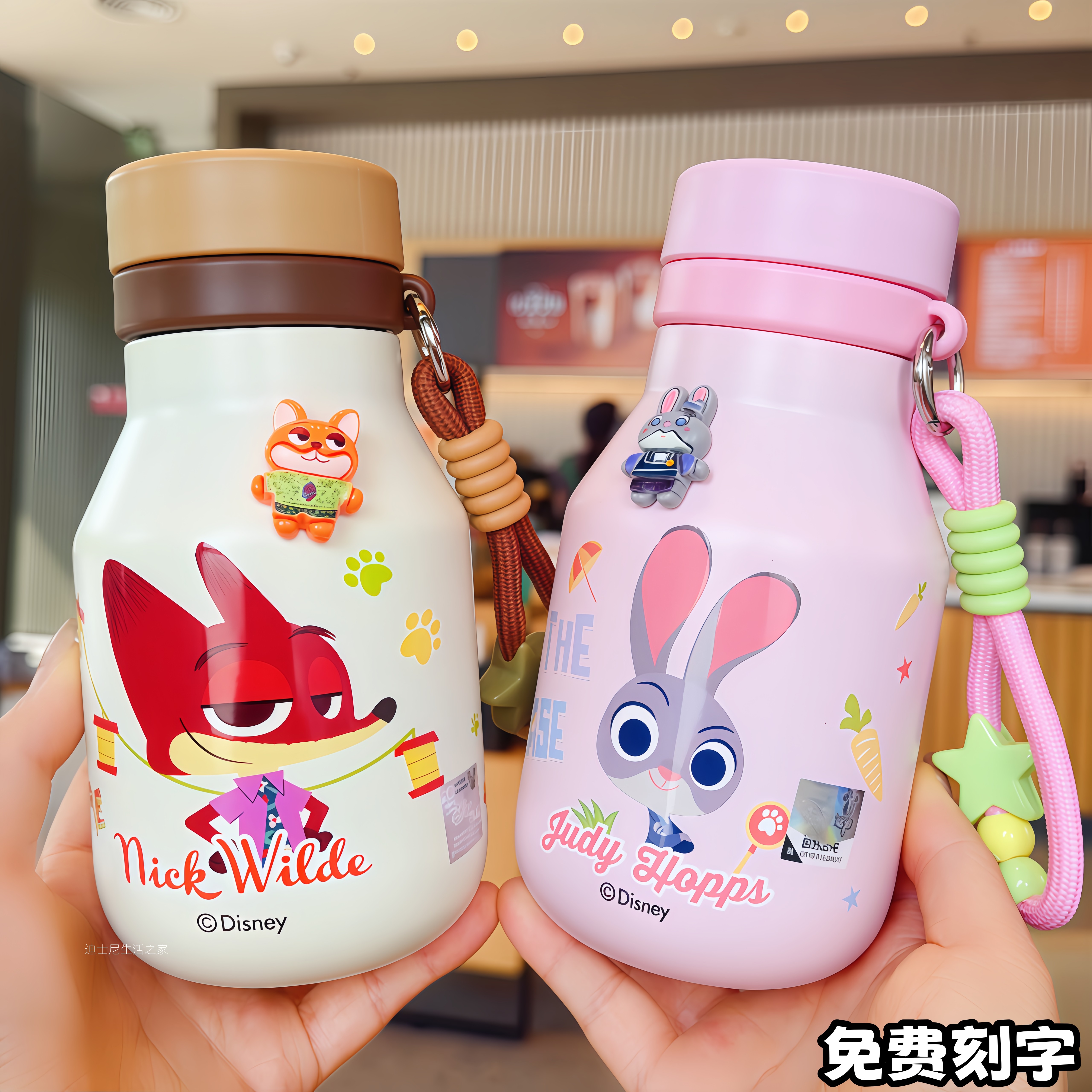 疯狂动物城高颜值吸管便携保温杯