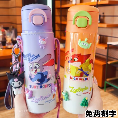 迪士尼儿童316双饮吸管保温杯子