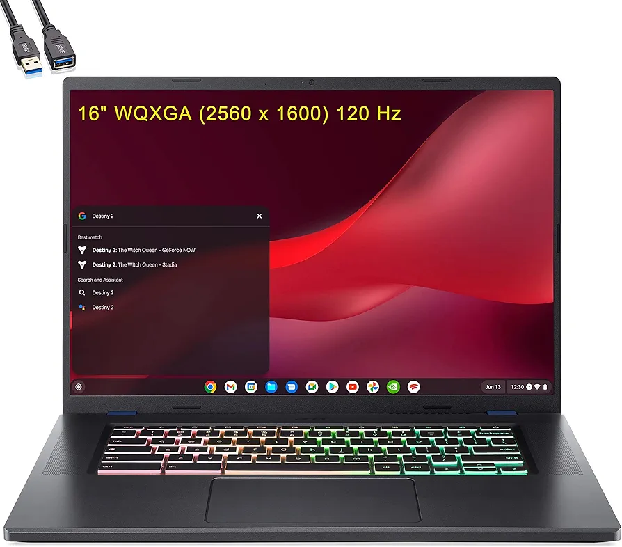acer 2023 Cloud Gaming Chromebook 516 GE 16" WQXGA 2k 120Hz