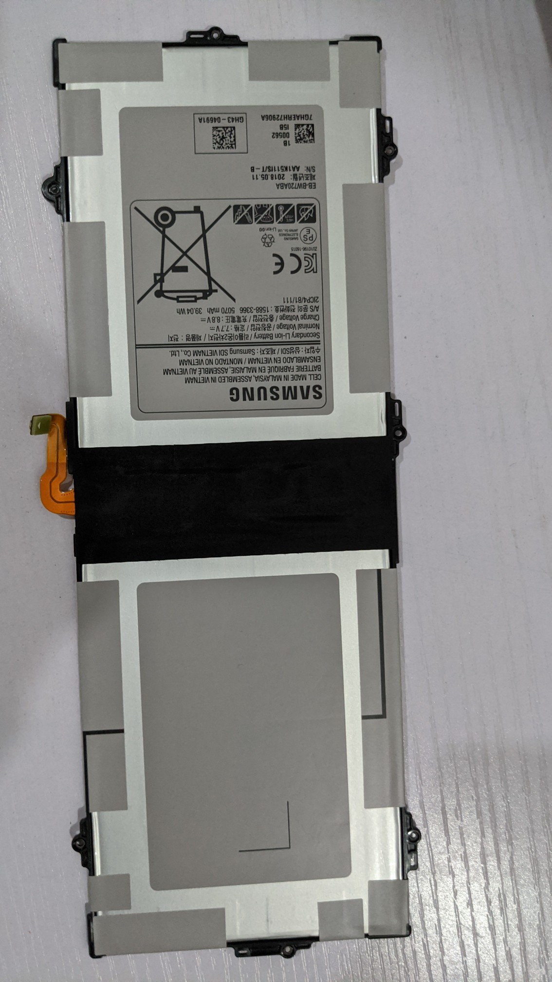 SAMSUNG三星EB-BW720ABA笔记本电池battery拆机GH43-04691原装100