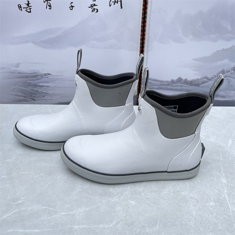 钓鱼鞋男款专业甲板鞋雨鞋防水短款浅口平底成人外贸尾单大码帅气
