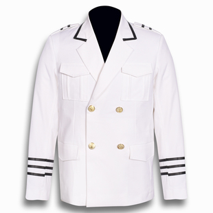 彭贝春秋季白色双排扣海军军阀装演出男团跳舞队服发型师西装9051