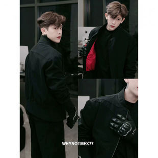 网图 重磅解构剪裁倒三角设计做旧水洗夹克硬汉外套男H1137 特558