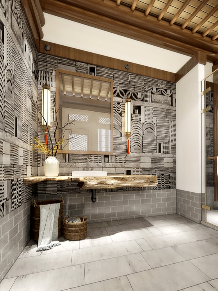 艺术大方砖青砖仿古砖青瓦片露台柱子文化砖墙砖复古砖电视背景墙