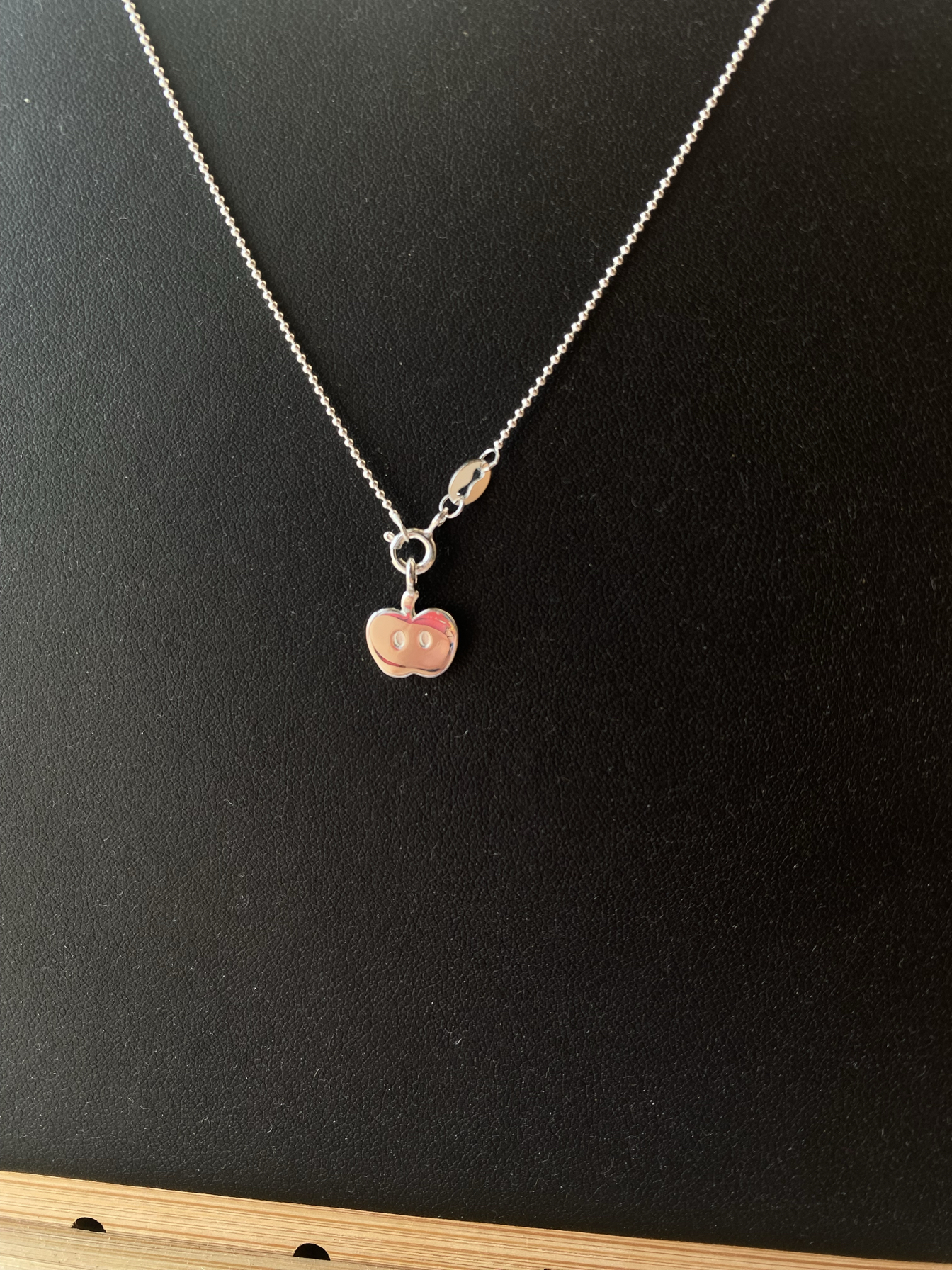 S925纯银苹果切片吊坠项链锁骨链时尚简约饰品圣诞节平安果小众