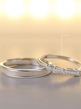 S925纯银情侣对戒2024新款小众设计高级感情侣戒指银一对创意礼物