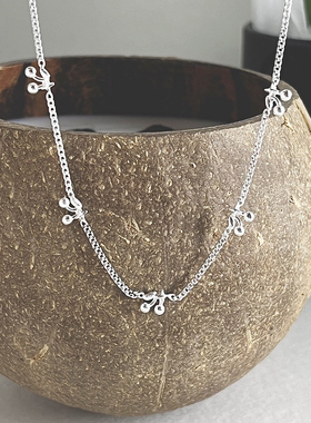 s925纯银可爱小樱桃项链女夏季甜美小清新ins高级感精致百搭颈链