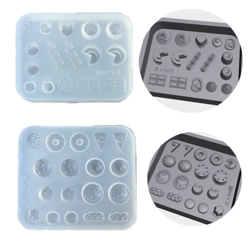DIY手工点心模具ab树脂uv水晶滴胶钥匙扣迷你挂件硅胶模具
