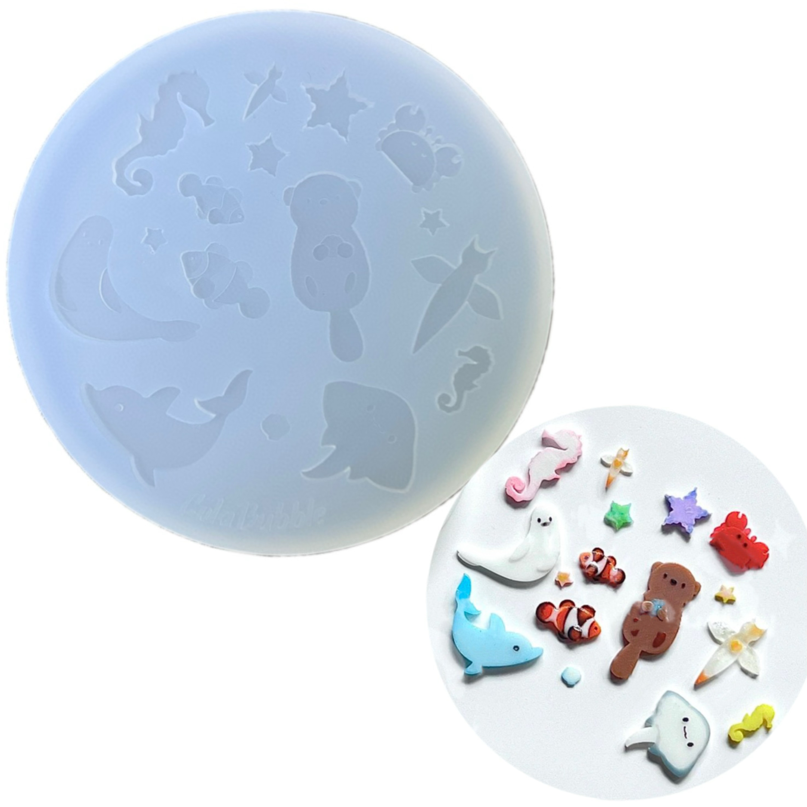 DIY手工海洋生物配件模具树脂uv水晶滴胶钥匙扣迷你挂件硅胶模具