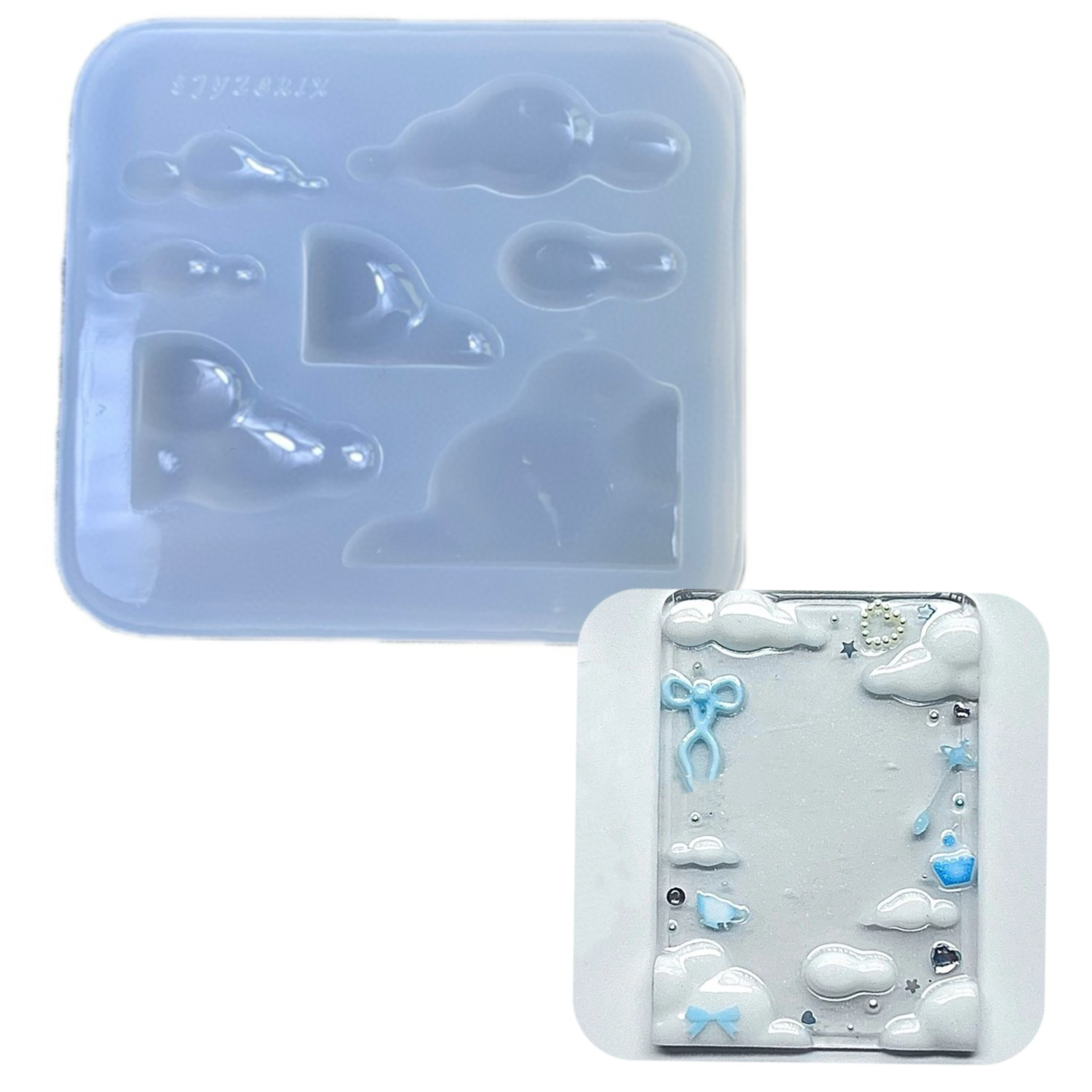 DIY手工云朵配件模具ab树脂uv水晶滴胶钥匙扣迷你挂件硅胶模具