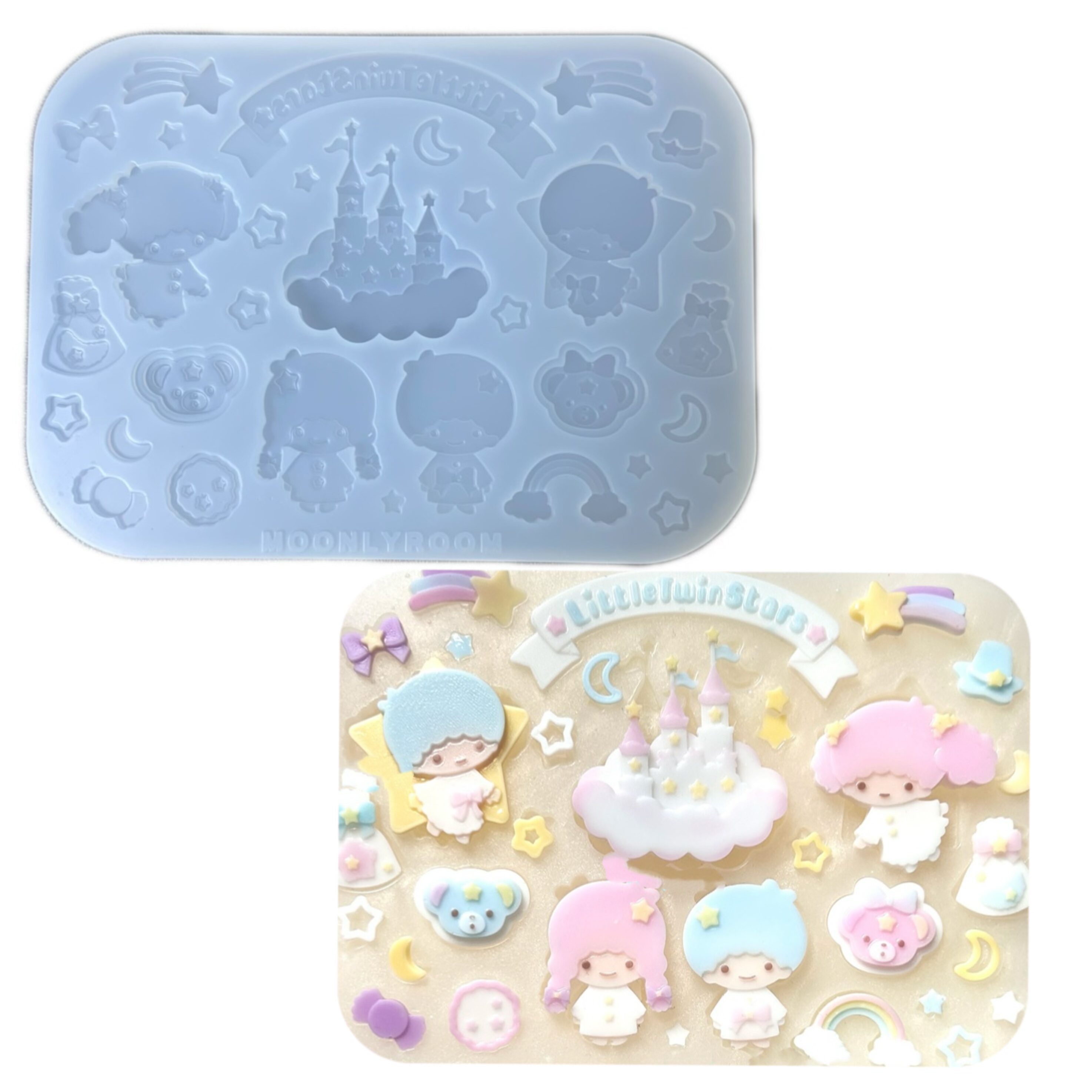 DIY手工卡通城堡配件模具树脂uv水晶滴胶钥匙扣迷你挂件硅胶模具