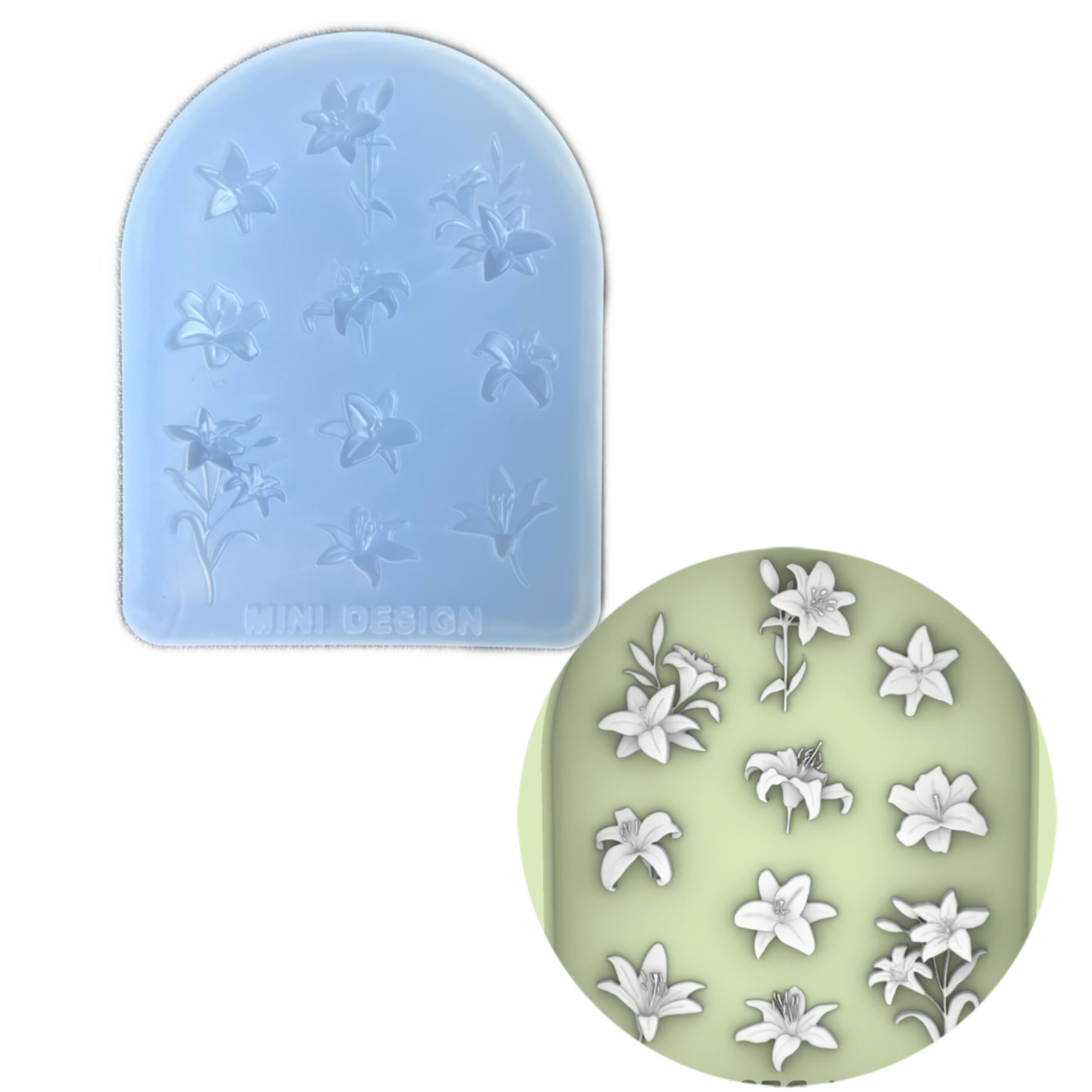 DIY手工百合花配件模具ab树脂uv水晶滴胶钥匙扣迷你挂件硅胶模具