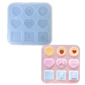 DIY手工蕾丝花边饼干模具树脂uv水晶滴胶钥匙扣迷你挂件硅胶模具